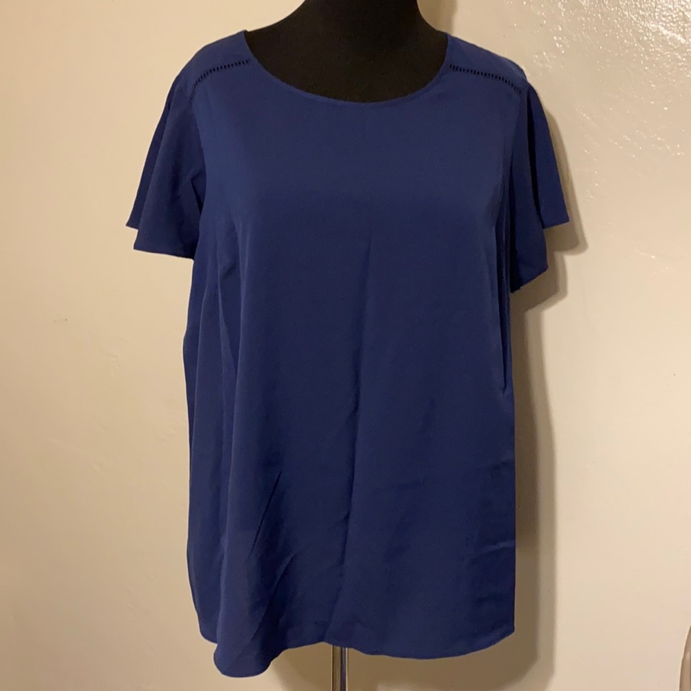 Flutter Sleeve Blouse- Blue